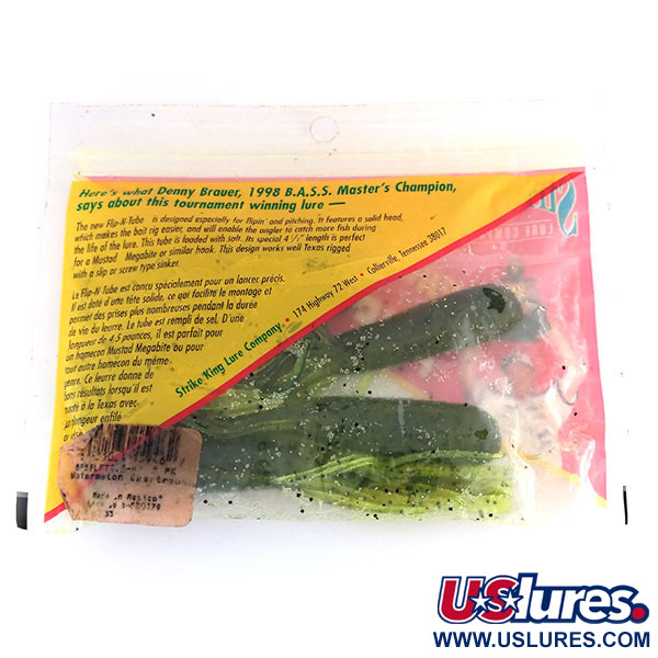   Strike King Flip-N-Tubs soft bait 5pcs,  Chartreuse fishing #9614