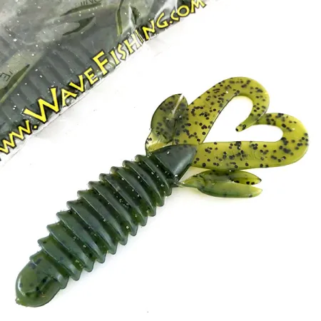 Wave Worms Swim Bug soft bait 7pcs, Watermelon / Black fishing #9615