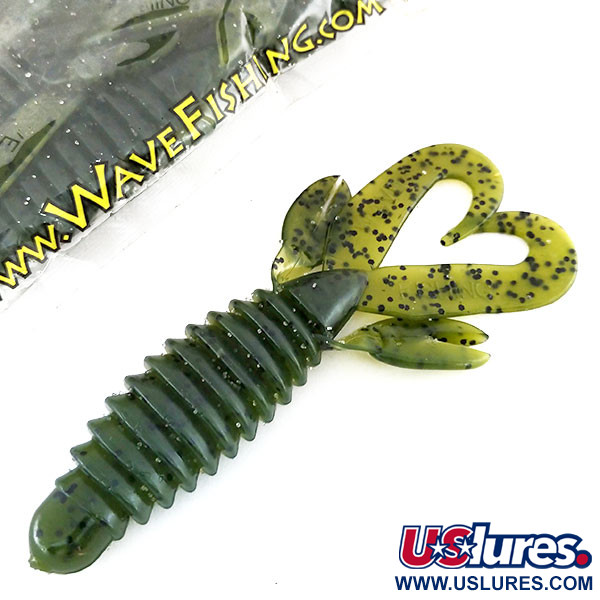  Wave industries Wave Worms Swim Bug soft bait 7pcs,  Watermelon / Black fishing #9615