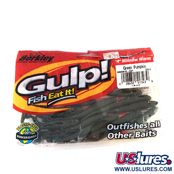   Berkley Gulp soft bait 12pcs,  Green Pumpking fishing #9616