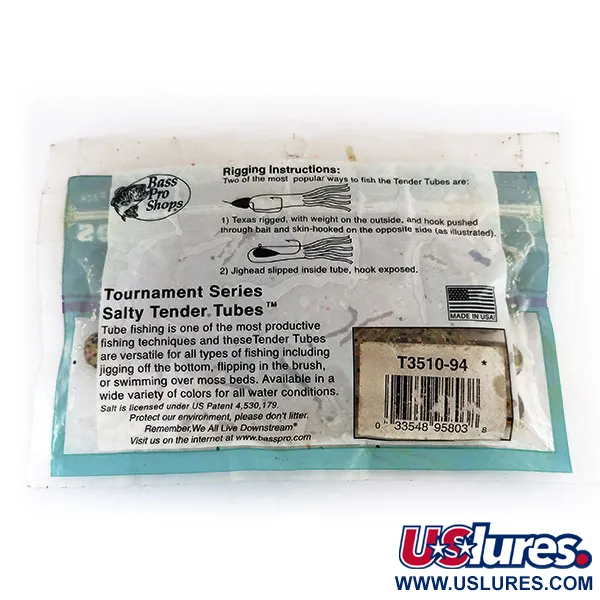   Bass Pro Shops Salty Tender Tubes soft bait 8pcs,  Green Pumpkin fishing #9624