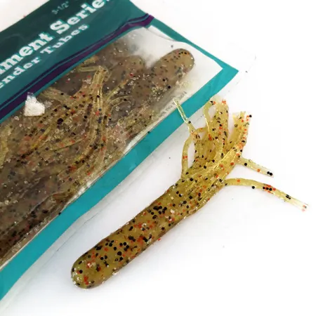 Bass Pro Shops Salty Tender Tubes soft bait 8pcs, Green Pumpkin fishing #9624