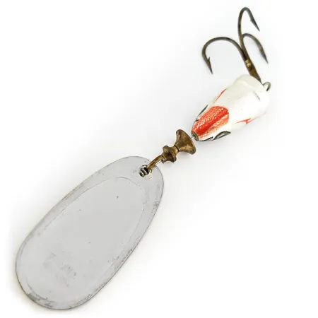 Vintage Blue Fox Super Vibrax 4, 3/8oz Silver spinning lure #9627