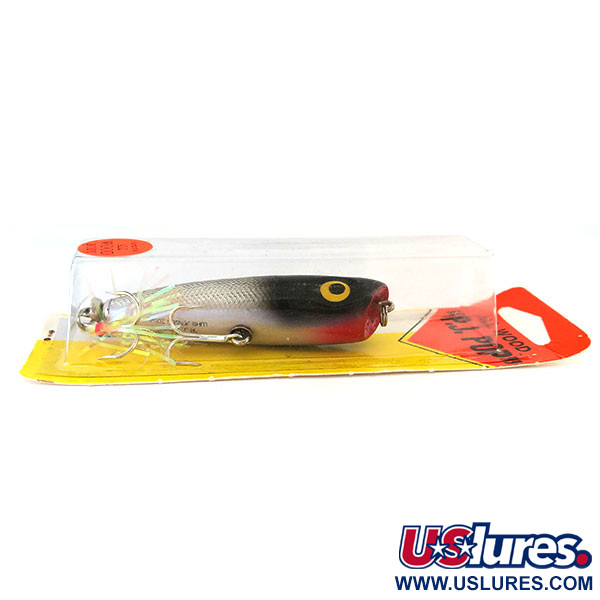   Luhr Jensen P.J.POP Wooden Hand-made lure, 3/5oz Black / Silver fishing lure #9634