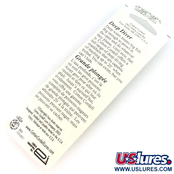   Cotton Cordell Grappler Shad Deep Diver, 2/5oz Nickel / Black fishing lure #9636