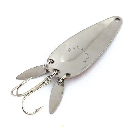 Vintage Marathon (with sonic blades), 2/5oz Red / Nickel fishing spoon #9646