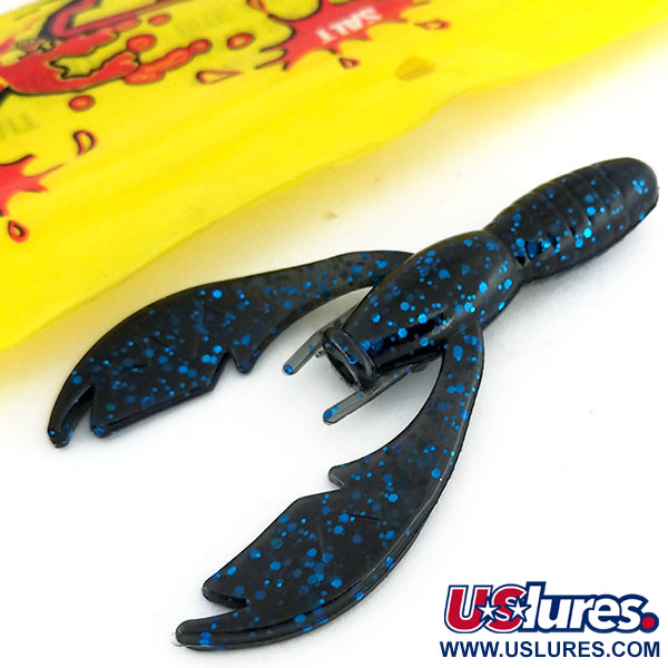   NetBait Tiny Paca Craw soft bait 4 pcs,  Black Blue Flake fishing #9655