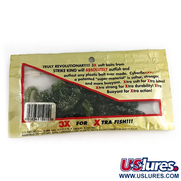 Vintage Strike King Ribbon Tail Worm soft bait 5pcs, fishing #9663