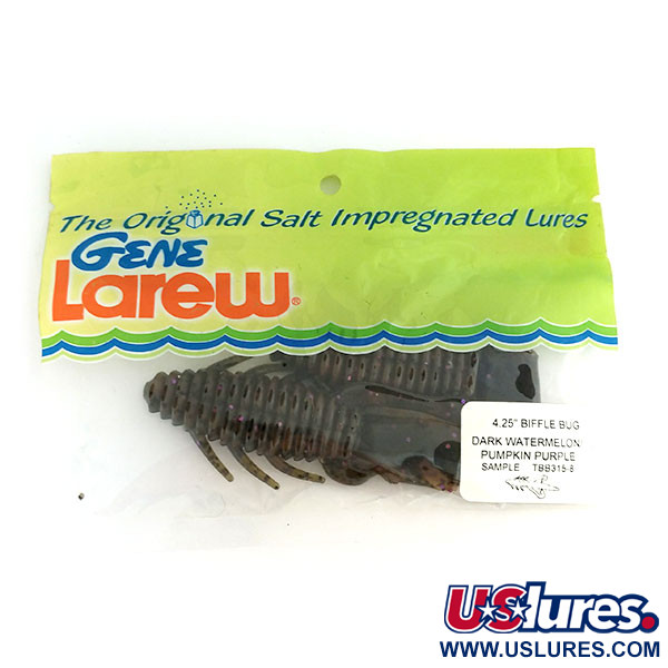   Gene Larew Biffle Bug 2 pcs soft bait,  
Dark Watermelon Pumpkin Purple fishing #9666