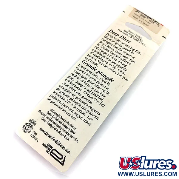   Cotton Cordell Deep Diver, 1/4oz Tiger fishing lure #9672