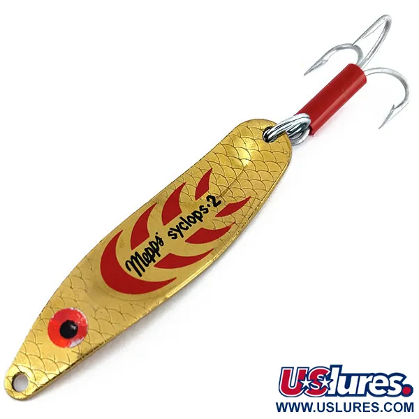 Vintage   Mepps Syclops 2, 3/5oz Gold / Red fishing spoon #9678