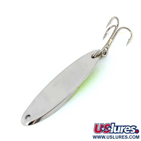 Vintage Acme Kastmaster UV, 3/8oz Nickel / Green fishing spoon #9679