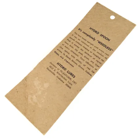 Hydro Lures Weedless Hydro Spoon, 3/5oz Yellow fishing spoon #9684