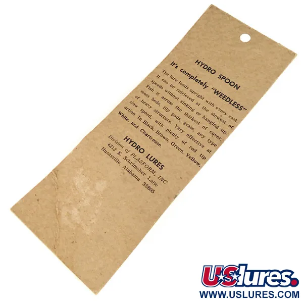  Hydro Lures Weedless Hydro Spoon, 3/5oz Yellow fishing spoon #9684