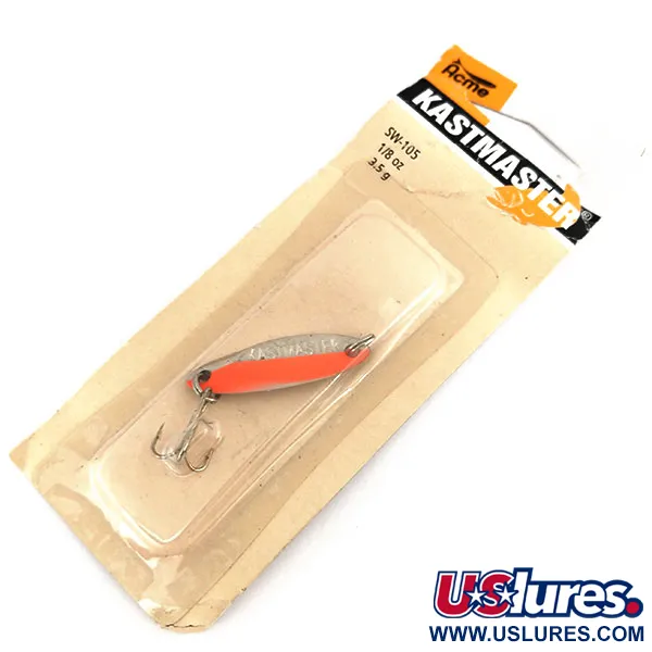  Acme Kastmaster , 1/8oz Nickel / Orange fishing spoon #9687