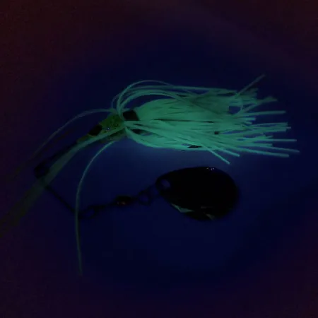 Vintage Strike King Mini-King Spinnerbait UV, 1/4oz Nickel / Chartreuse spinning lure #9694