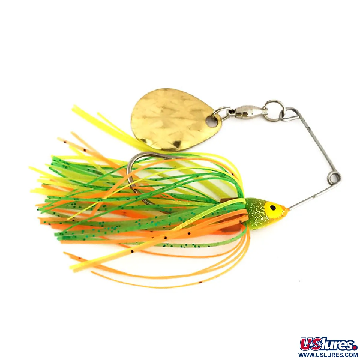 ショートキング Vintage Strike King Mini-King Spinnerbait UV, 1/4oz Gold / Orange