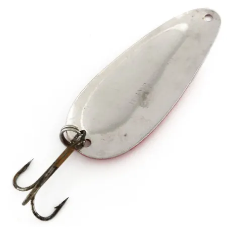 Vintage Acme Wonderlure, 1/4oz Red / White / Nickel fishing spoon #9703