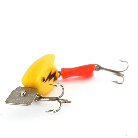 Vintage Atlantic Lures Flashtail, 1/3oz Yellow fishing lure #9709
