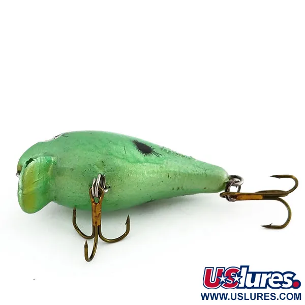 Vintage  Mann's Bait  Mann's Baby 1-Minus, 1/4oz Green / Black fishing lure #9711