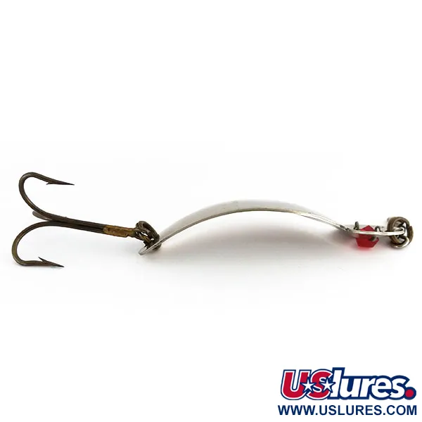 Vintage Gibbs One Eye Wiggler, 1oz Nickel / Red fishing spoon #9725