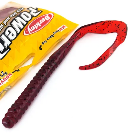 Berkley Powerbait Power Worm 2 pcs soft bait, Cherryseed fishing #9735