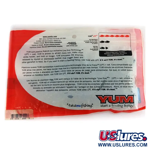 YUM Ribbontail soft bait 10pcs, Watermelon seed fishing #9737