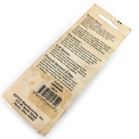 Prescott Spinner Little Doctor 275, 3/4oz Hammered Gold / Red fishing spoon #9748