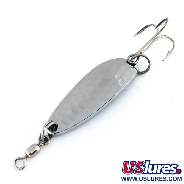 Vintage  Luhr Jensen Krocodile, 1/3oz Hammered Nickel fishing spoon #9749