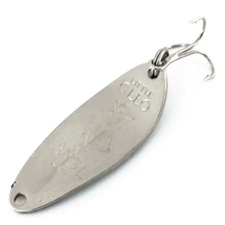 Vintage Seneca Little Cleo (Hula Girl), 1/3oz Nickel / Blue / Red fishing spoon #9772