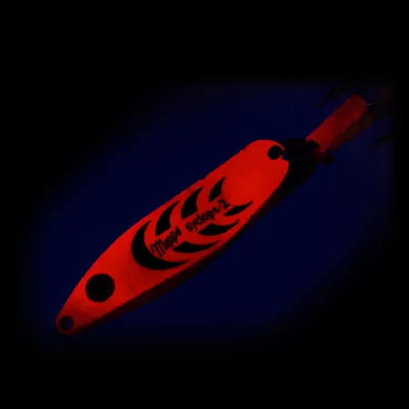 Vintage Mepps Syclops 2 UV, 3/5oz Orange fishing spoon #9787