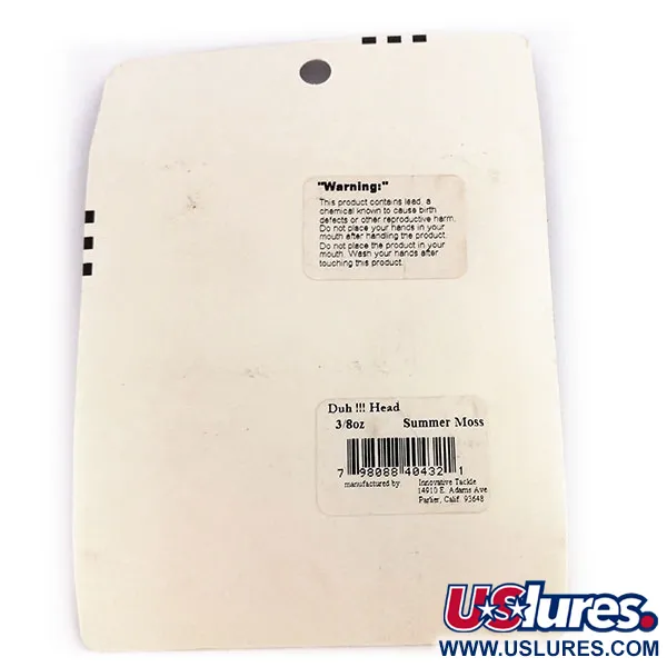 Vintage  Other DUH!!! Head jig heads Kit, 2/5oz Olive / Red fishing #9818