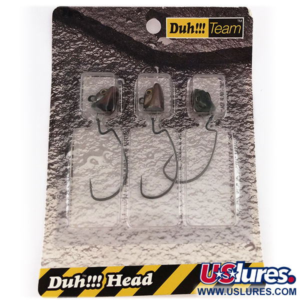 Vintage   DUH!!! Head jig heads Kit, 2/5oz Olive / Red fishing #9818