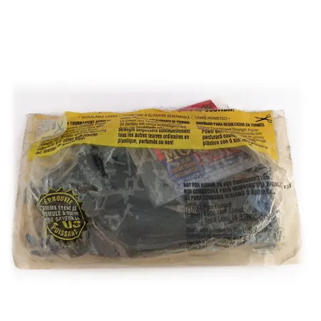 Vintage Berkley Powerbait Power Craw 5pcs soft bait, Black / Blue fishing #9820