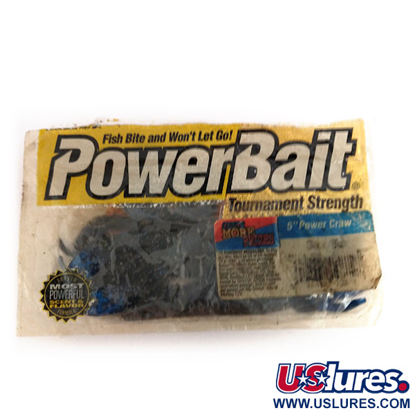 Vintage   Berkley Powerbait Power Craw 5pcs soft bait,  Black / Blue fishing #9820