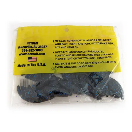NetBait Paca Chunk Sr 6pcs soft bait, Black Blue Flake fishing #9821