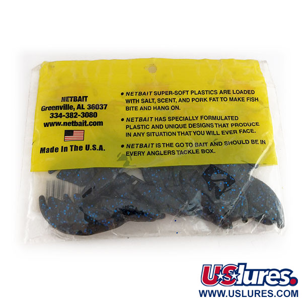   NetBait Paca Chunk Sr 6pcs soft bait,  Black Blue Flake fishing #9821