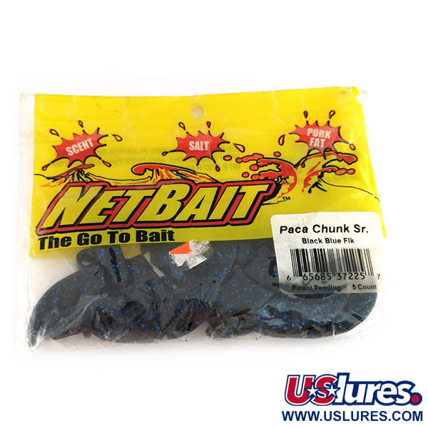   NetBait Paca Chunk Sr 6pcs soft bait,  Black Blue Flake fishing #9821