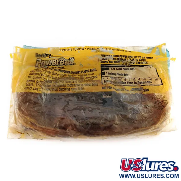 Vintage Berkley Powerbait Power Worm 15pcs soft bait, Pumpkinseed fishing #9823