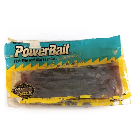 Vintage Berkley Powerbait Power Worm 15pcs soft bait, Pumpkinseed fishing #9823
