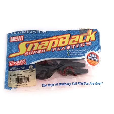 Terminator Snapback Creature soft bait 3 pcs, Black Ruby fishing #9826