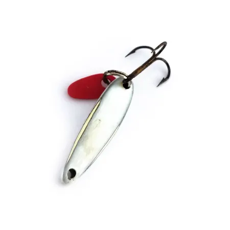 Vintage Bay de Noc Swedish pimple, 1/16oz White fishing spoon #9833