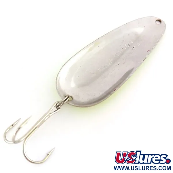 Vintage  Nebco Aqua Spoon UV, 1/2oz Yellow / Red / Nickel fishing spoon #9850