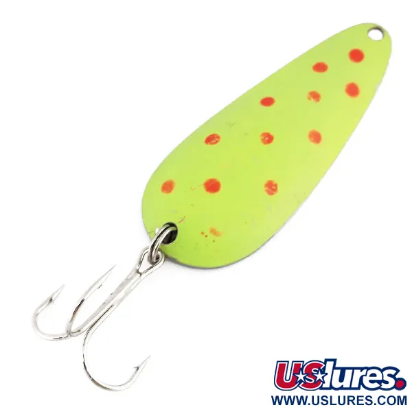 Vintage  Nebco Aqua Spoon UV, 1/2oz Yellow / Red / Nickel fishing spoon #9850