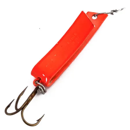 Vintage South Bend Super-Duper 506 UV, 1/4oz Fluorescent Orange fishing spoon #9851