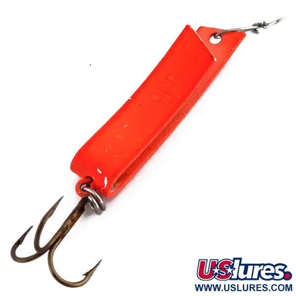 Vintage  South Bend Super-Duper 506 UV, 1/4oz Fluorescent Orange fishing spoon #9851