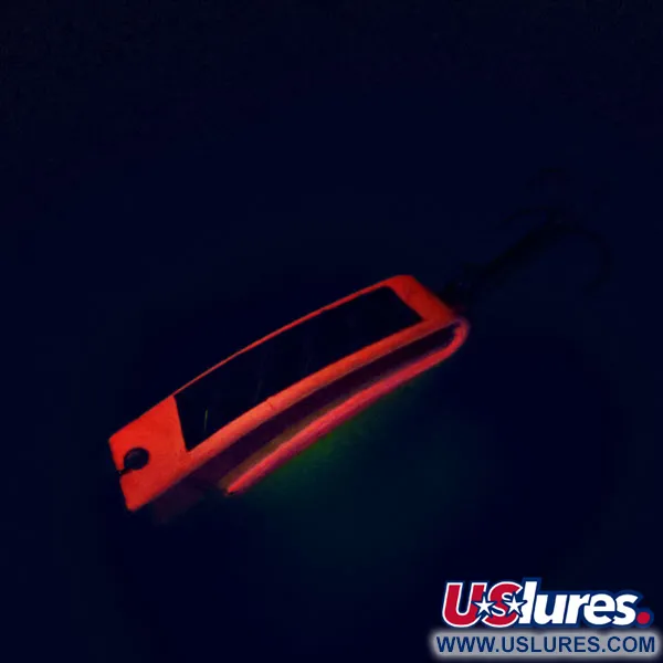 Vintage  South Bend Super-Duper 506 UV, 1/4oz Fluorescent Orange fishing spoon #9851