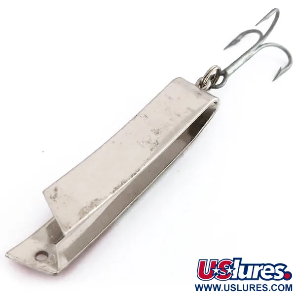 Vintage  Luhr Jensen Super-Duper 509, 2/5oz Nickel / Red fishing spoon #9852