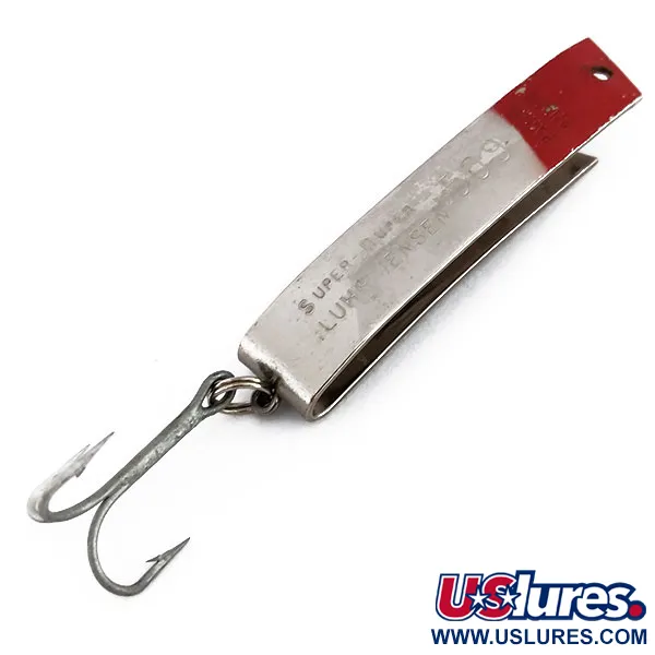 Vintage  Luhr Jensen Super-Duper 509, 2/5oz Nickel / Red fishing spoon #9852