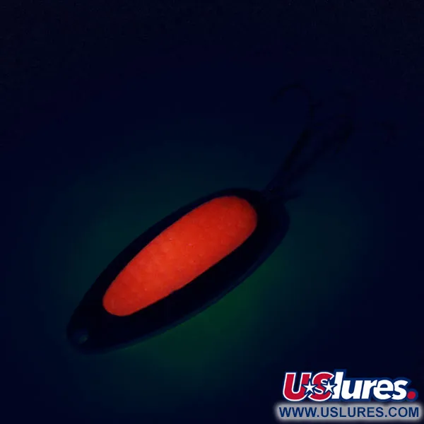 Vintage Blue Fox Pixee UV, 1/2oz Hammered Nickel / Orange fishing spoon #9854